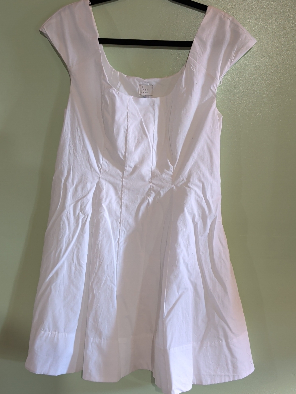 a.new.day White Cap Sleeve Garden Dress with Scoop Neck